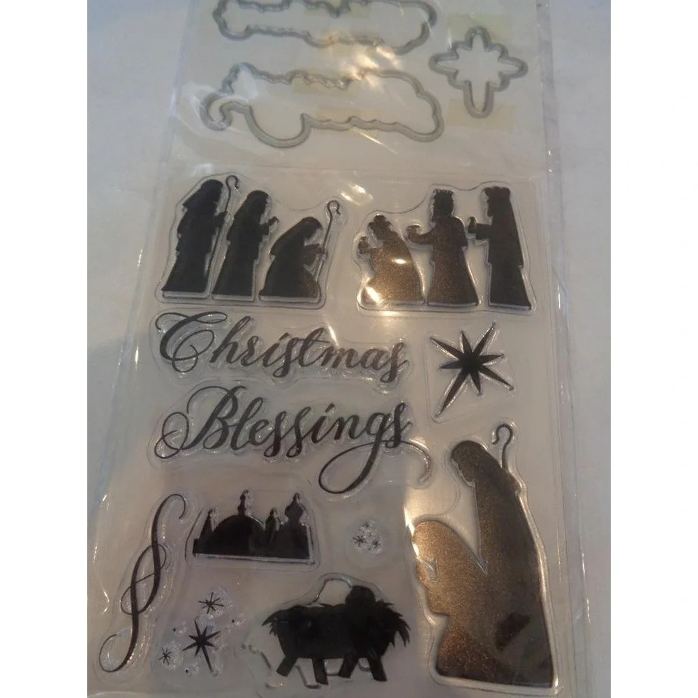 Recollections Clear Stamps Die Cut Set Nativity Christmas Blessings